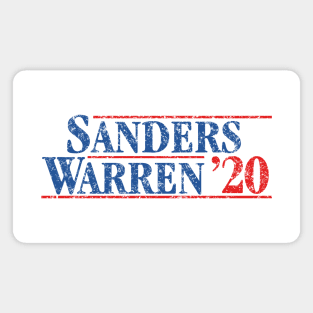 Bernie Sanders and Elizabeth Warren on the one ticket. Politique Sanders Warren 2020 Vintage Designs Magnet